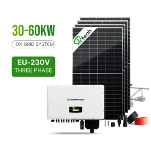 आवास के लिए तीन चरण ग्रिड टाई सौर पैनल प्रणाली 30 किलोवाट 40 किलोवाट 50 किलोवाट 60 किलोवाट फोटोवोल्टिक प्रणाली