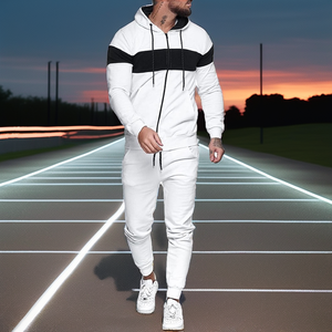 Survêtement d'entraînement pour hommes, personnalisé, 100% coton respirant, anti-UV, à capuche, pour l'automne/l'hiver, pour adultes, jogging - Product Image 2