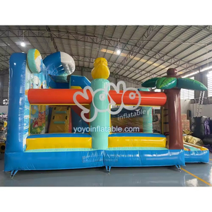 บ้านลมเป่าลมสำหรับเด็กแบบกลางแจ้ง พร้อมสไลเดอร์เปียกและแห้ง สไลเดอร์ขนาดใหญ่ ผลิตจาก PVC คุณภาพสูง จากโรงงานโดยตรง - Product Image 3