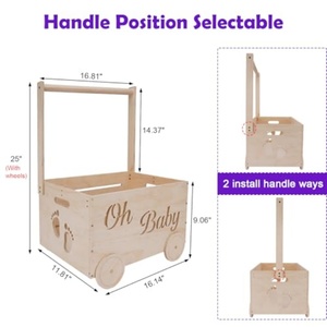 En gros, Bacs de rangement pour bébé en bois modernes et flexibles à roulettes, avec poignée, personnalisables (OEM/ODM) avec logo, organisateur de placard domestique - Product Image 4