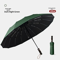 Parapluie pliable automatique à trois volets, double armature en os de dragon, solide, résistant au vent, pare-soleil, logo personnalisé