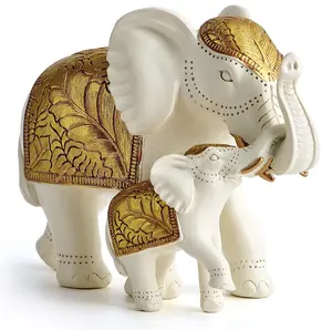 Resin elephant mother and baby elephant home office car desktop statue