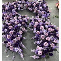Nouveau style coloré fleur rangée mariage décor Table fleur coureur mariage Table décoration fleur