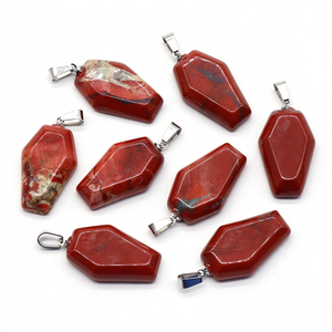 Pendentif mini-coffin en cristal naturel, breloque collier en forme <span class=keywords><strong>de</strong></span> cercueil en <span class=keywords><strong>pierre</strong></span> pour fête d'Halloween, bijoux en gros - Product Image 5