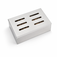 Barbecue portable moderne en acier inoxydable avec finition polie pour grillades extérieures au charbon de bois et fumoir à viande et fumoir à froid