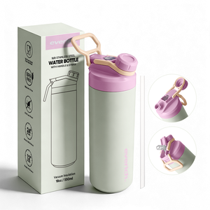 Bouteilles d'eau isothermes en acier inoxydable à double paroi 550/750 ml à large ouverture, avec couvercle 3-en-1 et deux modes de consommation – Vente en gros ODM 2026 - Product Image 1