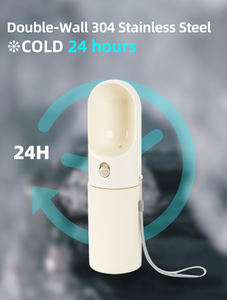 애완 동물 여행을위한 마시는 피더와 휴대용 개 물병 스테인레스 스틸 누출 방지 강아지 물 디스펜서 - Product Image 6