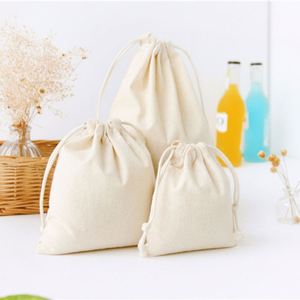 <b>Reusable</b> Cotton Canvas Drawstring Bag Custom Small Drawstring <b>Pouch</b> Bags - Product Image 4