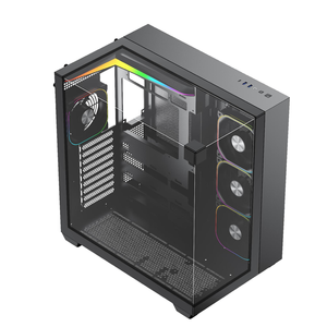 Venta caliente ATX Full Tower Pc Case Gaming Computer Cases Caja de PC de vidrio templado de tres lados con tira de LED en forma de L - Product Image 6