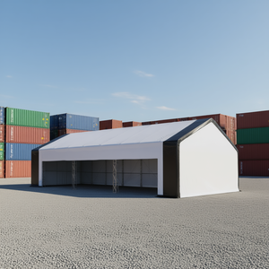 Capannone di Stoccaggio a Doppia Struttura 80 x 33 Piedi con Aperture Passanti da 19 Piedi, Stile Ponteggio, per Stoccaggio Merci - Product Image 2