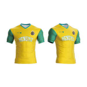 HENGYU maglia da <span class=keywords><strong>calcio</strong></span> a maniche corte traspirante in poliestere con scollo a V, uniforme per il <span class=keywords><strong>calcio</strong></span> sportivo maschile - Product Image 4