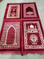 Tapis de prière musulman en polyester épais Raschel, avec pompons, imprimé en relief, Sejadah islamique, tapis de culte pour la maison, mosquée, Ramadan, Aïd