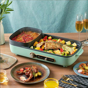 Parrilla Eléctrica Multifuncional Dos en Uno Directo de Fábrica con Olla Caliente y Barbacoa sin Humo - Product Image 2