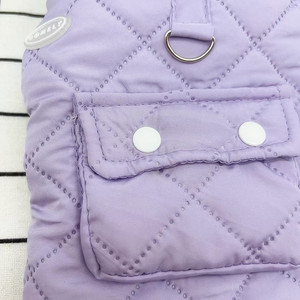 Chaleco morado para mascotas, ropa acolchada de invierno para gatos y perros pequeños - Product Image 3