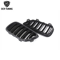 Calandre avant double lamelles en fibre de carbone à clipser pour BMW Série 2 F22 F87 M2 – Grille d'aération de pare-chocs avant