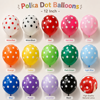 Ballons en latex ronds de 12 pouces, à pois, imprimés sur mesure, couleur mate, standard, pour décorations de fête - Vente en gros