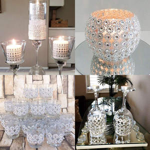 Pita Jala Berlian Imitasi Plastik Bentuk Bunga Perak untuk Dekorasi - Product Image 6