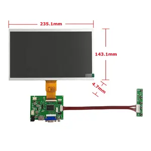 Tela TFT IPS lcd de grau industrial de 10,1 polegadas 10.1" painel LCD 1024x600 com kits de placa de driver painel de toque opcional