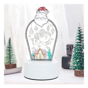 Bricolage 5d Diamant Peinture Led Lumière Veilleuse Père Noël Cristal Diamant Broderie Belle Lampe De <span class=keywords><strong>Table</strong></span> Décoration De La Maison Cadeau De Noël - Product Image 1