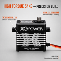 Servomoteur numérique sans noyau étanche XQ-S8050D 54kg, couple élevé, engrenages en acier inoxydable, boîtier CNC, vente directe usine, en gros, 8.4V