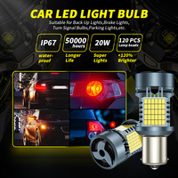 Ampoules LED de signalisation automobile DXZ 2 PCS 1156 T20 120W 3000-6500K 12V, compatibilité universelle, sans Canbus, feux latéraux à encliquetage automatique