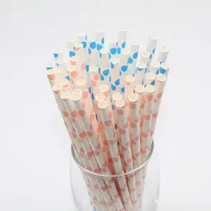 Natal Eco Friendly descartável degradável biodegradável Polka Dot Paper Straws Fornecedor