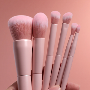 Ensemble de <span class=keywords><strong>pinceaux</strong></span> de maquillage végétalien en gros, 6 pièces, outils de beauté roses avec pinceau correcteur, pinceau à paupières - Product Image 1