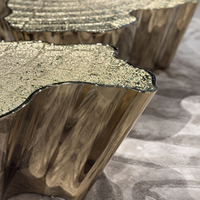 Meubles sur mesure haut de gamme, table basse artistique sculpturale de luxe Eden, table centrale moderne dorée pour salon