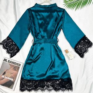 SFY-Y1018 Vente en gros usine – Nuisette sexy en dentelle et satin à manches courtes, respirante et douce, col en V, pour femme, été-automne - Product Image 6