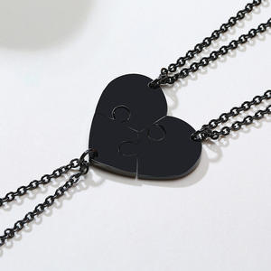 Gioielli di amicizia regalo di cuore nome di famiglia con ciondolo d'amore Bff collana personalizzata migliori amici <span class=keywords><strong>per</strong></span> tre migliori amici - Product Image 3