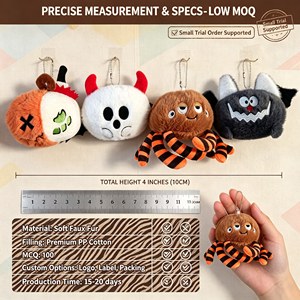 Peluche Kawaii di Halloween: Collezione di Animali di Peluche Rotondi Spettrali, Simpatici e Spaventosi (Pipistrello, Fantasma, Ragno, Zombie) – Regalo per Bambini - Product Image 5