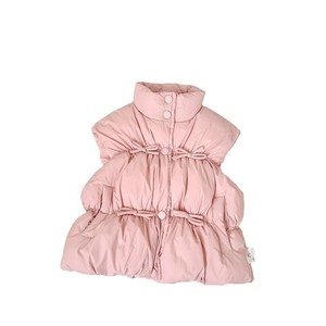 Girls Vest 2025 Winter Thick Cotton Solid Color Warm Outerwear For Children Pink Off White Apricot White - Product Image 5