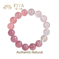 Bracelet en perles classiques en forme de boule, en quartz rose naturel de Madagascar et améthyste, bijoux de guérison printaniers, cadeau romantique unisexe