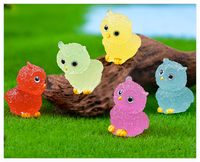 Mini ornement de jardin en résine vintage, miniature, lumineux, dessin animé, hibou 3D, petit statut, bricolage, jouets pour enfants