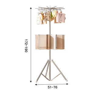 Estante plegable multifuncional de 2 niveles de acero inoxidable de piso a techo, <span class=keywords><strong>toallero</strong></span> de Metal de doble nivel para ropa, <span class=keywords><strong>toallero</strong></span> para pañales para niños - Product Image 6