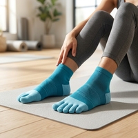 Chaussettes de sport athlétiques respirantes à cinq doigts pour yoga, pilates, course et entraînement, vente en gros personnalisée