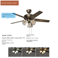 Ventilateur de plafond LED moderne avec lampe d'éclairage Télécommande E27 Convertisseur Lampe pour Chambre à coucher Salon Source d'alimentation AC