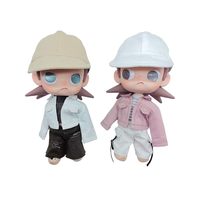 Zsiga - Conjunto de Accesorios DIY para Muñecas: Gorra de Béisbol de Algodón con Visera Curva, 2 Colores (Blanco y Beige), 10cm, Escala 1/8