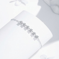 Bracelet de charme en moissanite de luxe Ciassic 4 mm, bijoux en argent sterling 925, pour femmes