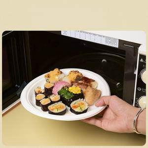 Assiettes rondes jetables en papier écologique naturel, en Fiber de canne à sucre, Bagasse 100% - Product Image 5