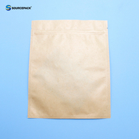 Pochette refermable à fermeture éclair sur 3 côtés, en papier kraft, imprimée sur mesure, pour l'emballage des brosses à dents en bambou