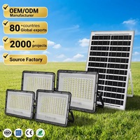 Projecteur LED solaire extérieur super lumineux, étanche IP65, boîtier en aluminium moulé sous pression, 100W 200W 300W 400W