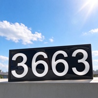Numéros d'adresse LED à lumière blanche, panneaux solaires lumineux pour l'extérieur, pour la publicité, pour les maisons, les restaurants, les voitures, les hôpitaux