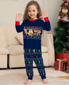 Famille Pyjamas De Noël Tenue De Nuit Assortie Pour Adulte Père Mère Enfants Avec Fermeture À La Taille Élastique Saison D'hiver - Product Image 3