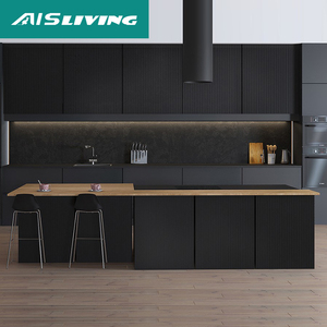 Meuble de cuisine moderne et minimaliste en MDF laqué mat de Shenzhen avec évier et charnières - Prix de gros - Product Image 1