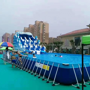 <span class=keywords><strong>Parque</strong></span> acuático inflable de tierra móvil comercial Dolphin <span class=keywords><strong>con</strong></span> tobogán y piscina - Product Image 5