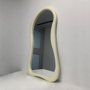 Miroir sur pied de luxe contemporain et moderne, grand, blanc, avec cadre en bois, incassable, style Art Déco, pour le corps entier - Product Image 4