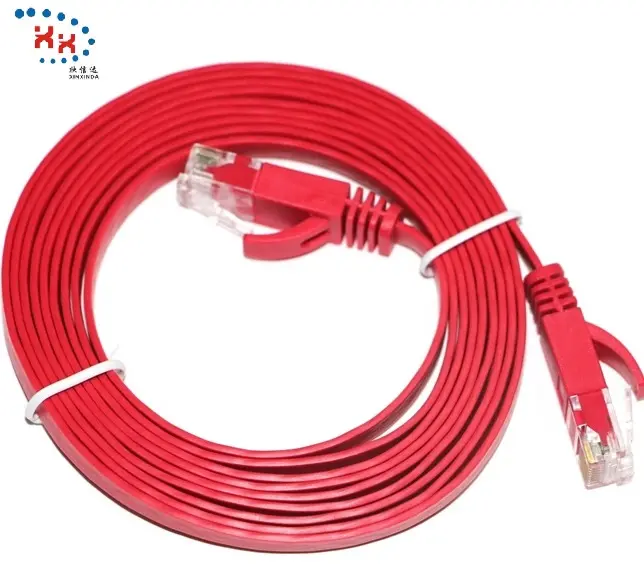 Jaket PVC Penggunaan Komputer RJ45 Konektor PVC Kawat Tembaga Cat5e Cat6 UTP Kabel Jaringan Dalam Ruangan Kabel Patch