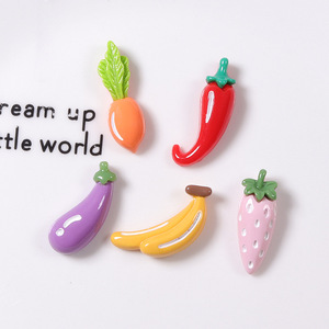 High Quality Lovely Chilli Eggplant Resin Crafts Phone Charms Kawaii Charms for Decoration