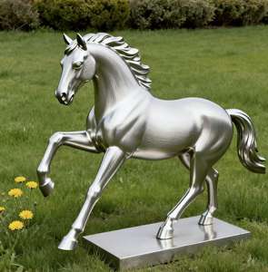 Sıcak Fırsat Gerçek Boyutta Modern Sanat At Heykeli Paslanmaz Çelik Cilalı Heykel Özel Renk Şekil Kamu Alanları Tema Parkları İçin - Product Image 4